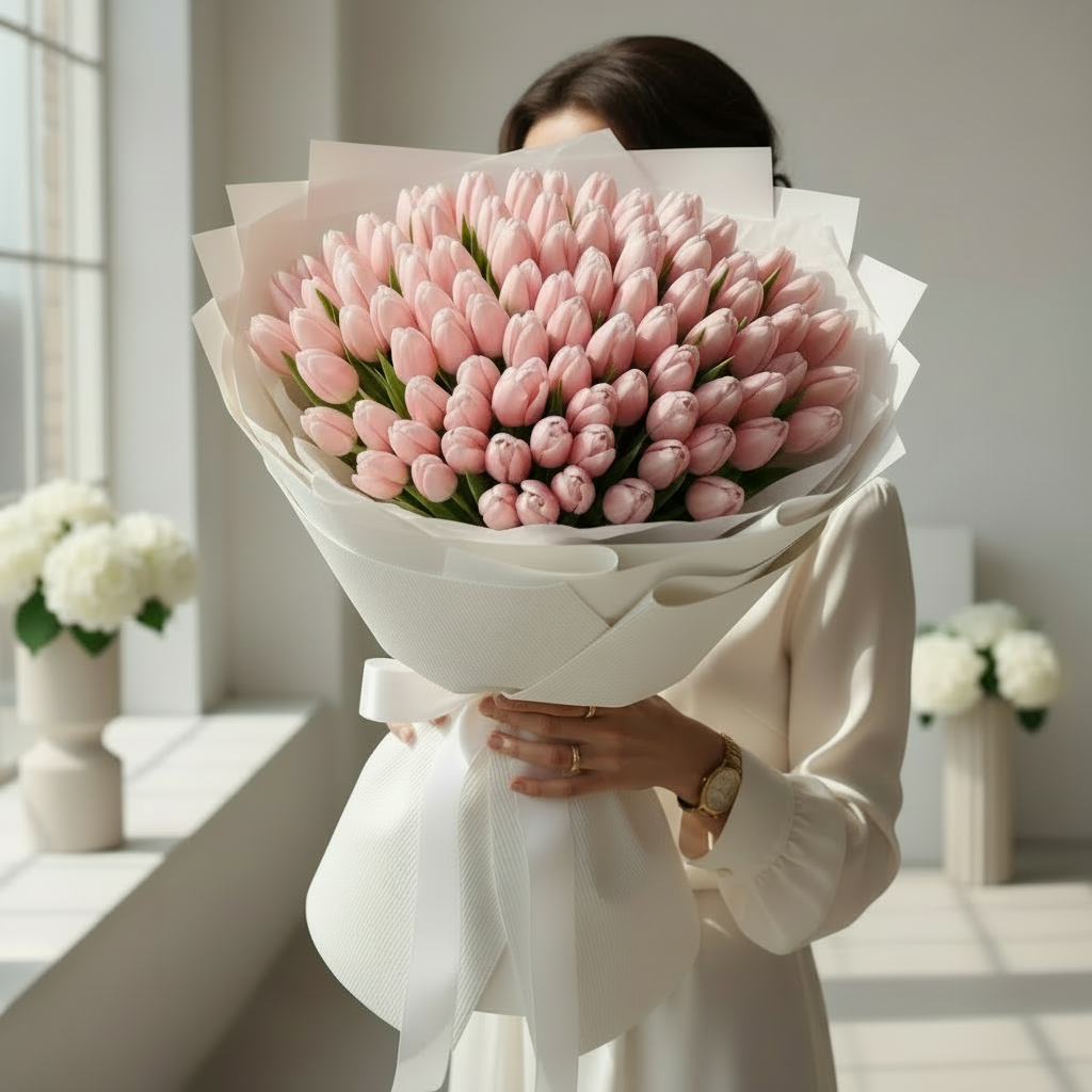 100 Blush Tulips