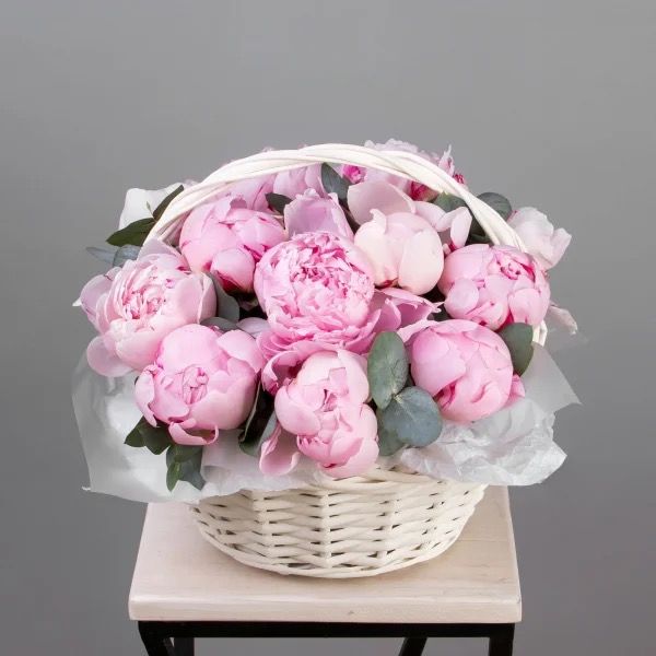 Blush Peony Basket