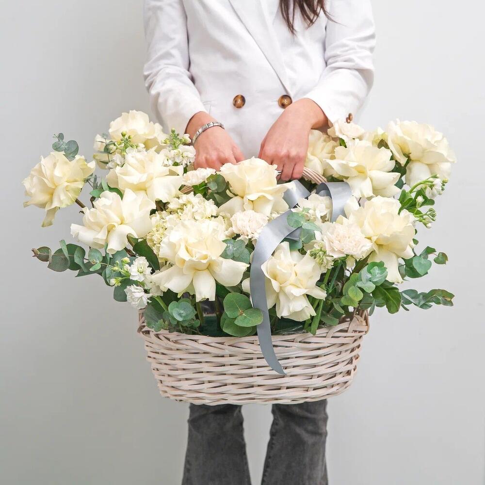 Ivory Blossom Basket