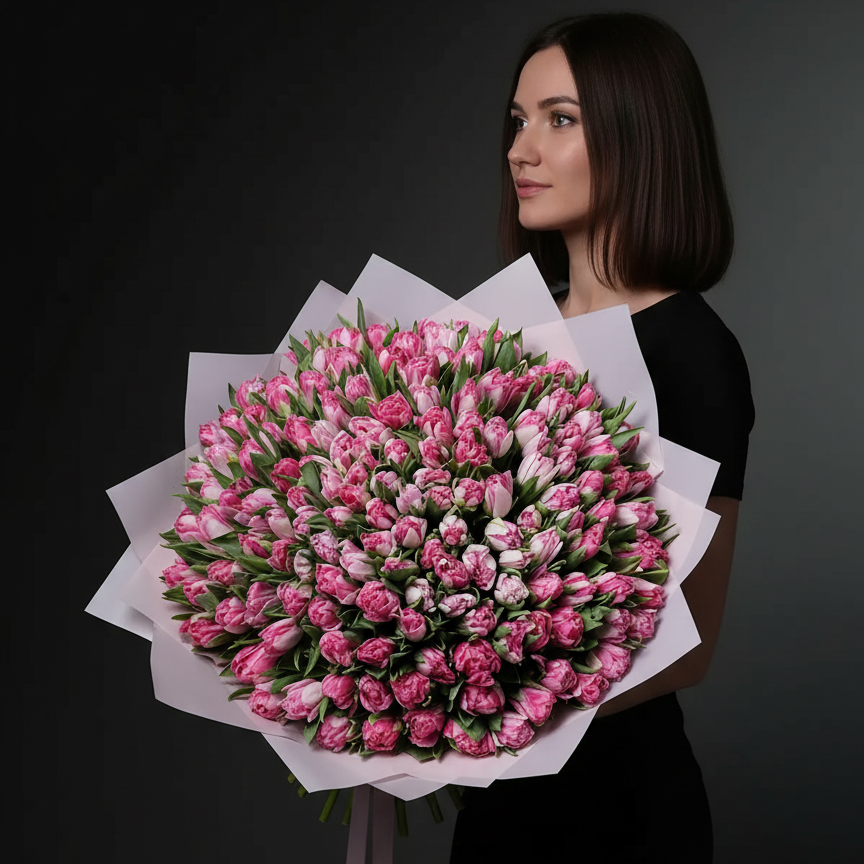 Bouquet of Pink Peony Tulips
